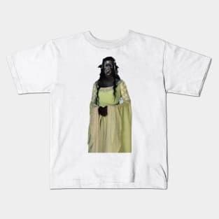 Renaissance Dog Maiden Oil Painting Kids T-Shirt